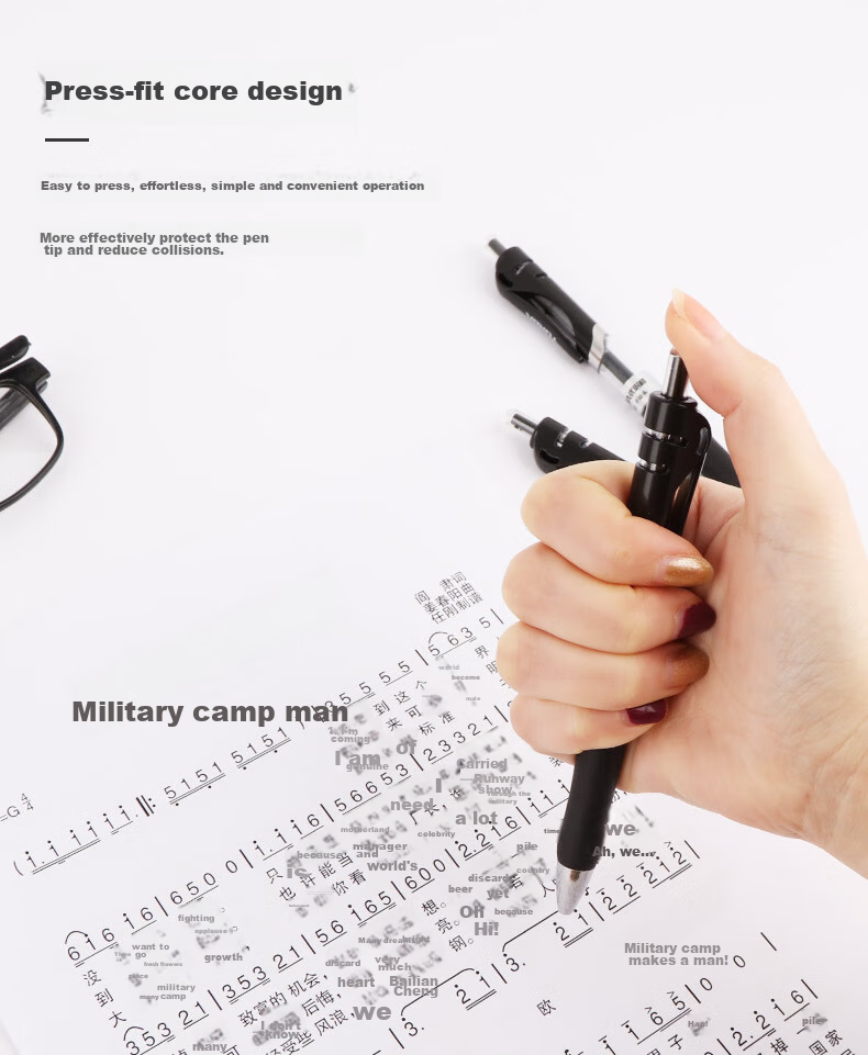 Youbili Retractable Gel Pen, Bullet Tip Signing Pen, 0.5mm Rollerball Pen, 12-Pack, 5202 Black 6