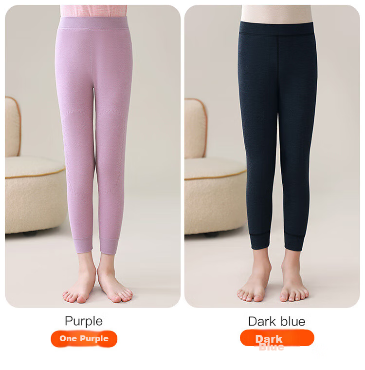 MiiOW Children's Thermal Pants, Girls' Autumn And Winter Knee Protection, Fleece-Lined Thickened Leggings, for Older Girls to Wear Underneath, Pink, Size 170 18