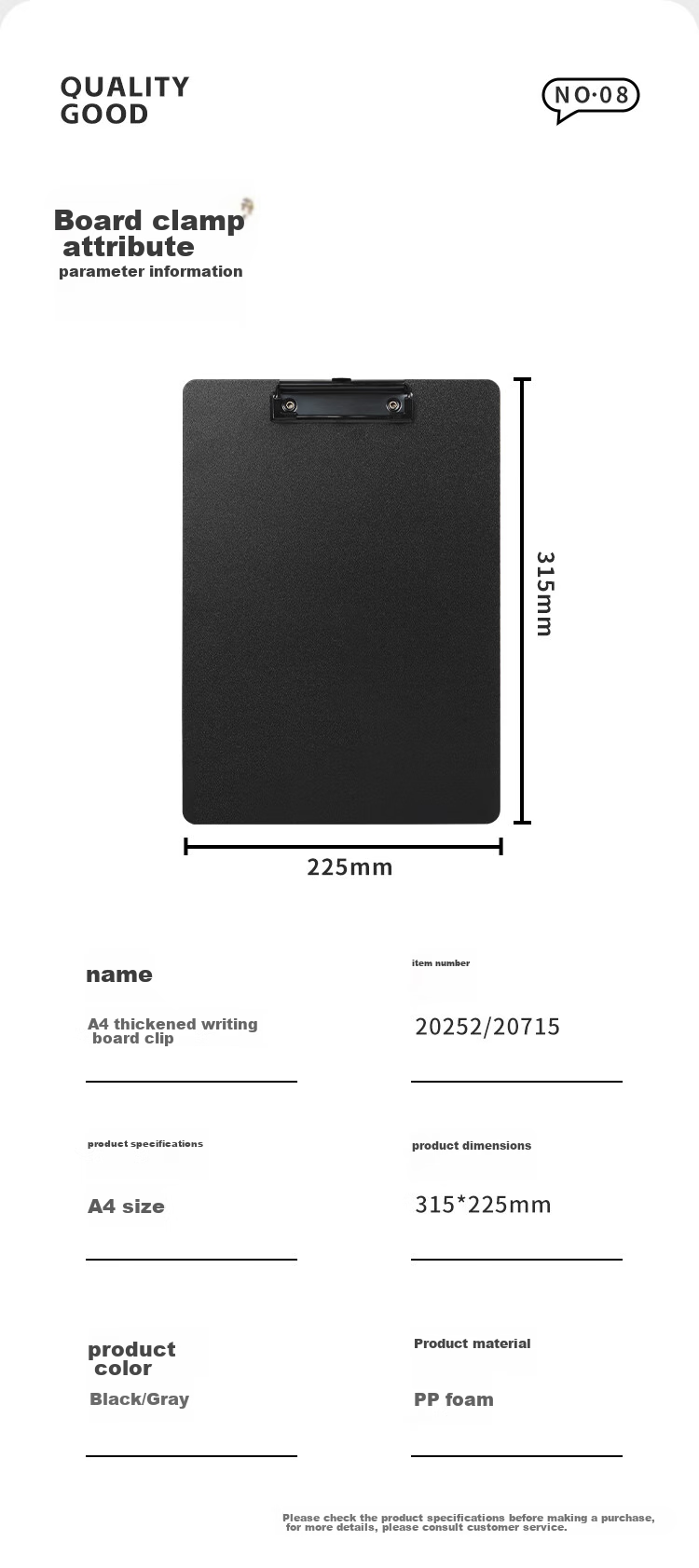 SIMAA A4 Landscape Folding Clipboard File Folder Writing Board Meeting Folder Writing Tablet Poetry Recitation Contract Signing Plastic Clipboard Exam Paper Document Storage Folder Black 8476 8