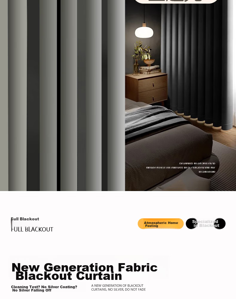 Ali Blackout Curtains, Sunshade Blinds, Ready-Made, No Drilling Required, UV Protection, Hook-Style, Soundproof Window Treatments 2