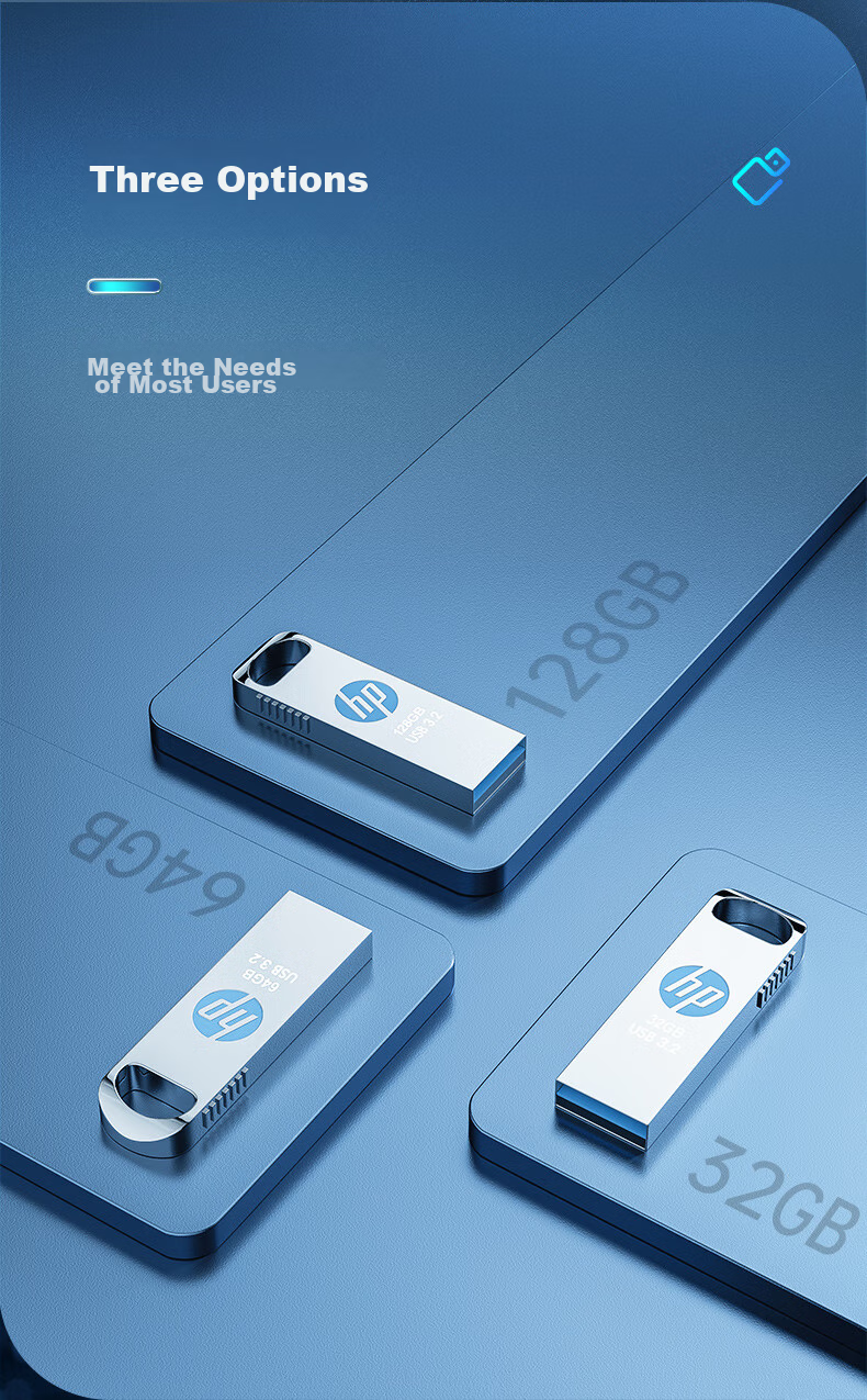 HP 32GB USB 3.2 Gen 1 Flash Drive with Type-C Adapter, X306w Metal High-Speed USB Drive, Upgraded Read Speed 230MB/s, Study And Office Computer Flash Drive 7
