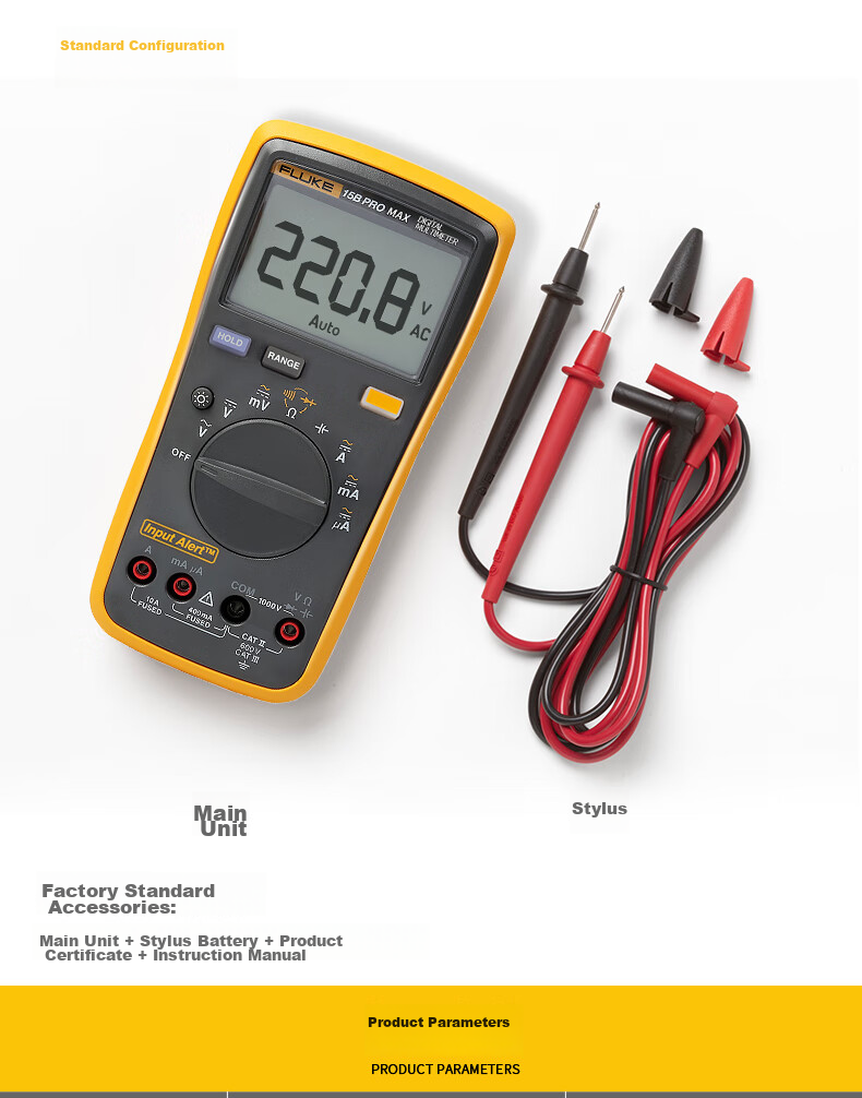 FLUKE F15B PRO MAX Digital Multimeter, Handheld Multi-Function Meter, Ammeter, Instrument F15B+ 15
