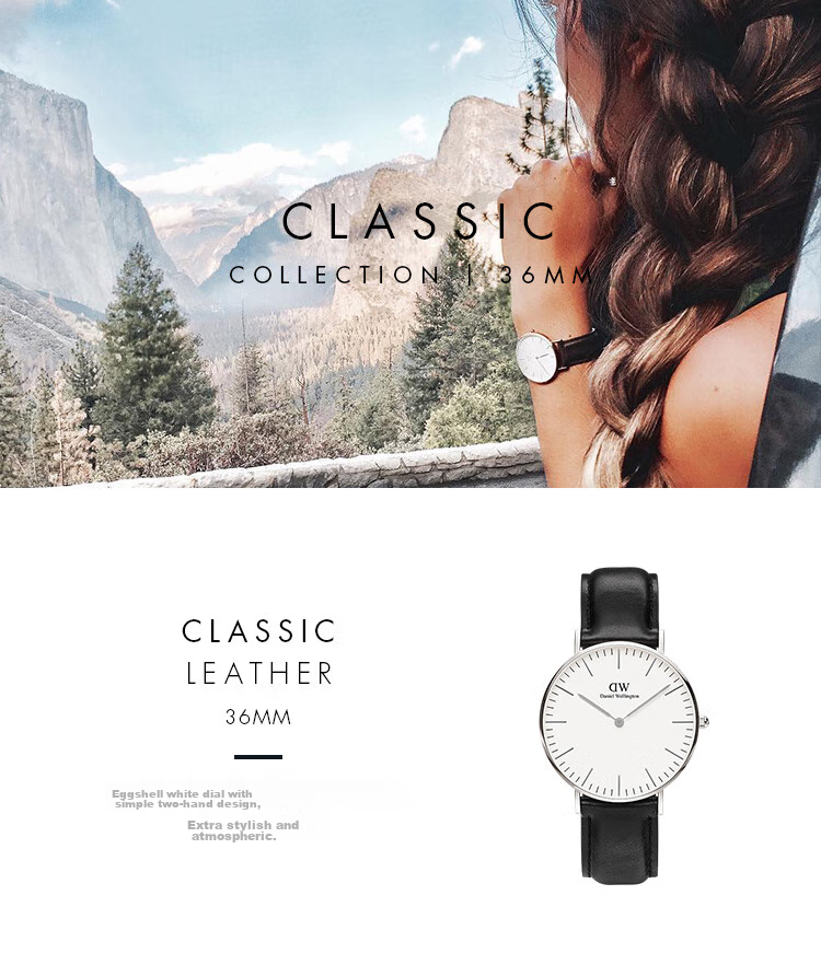 DanielWellington DW Men's Watch, Classic Leather Simple Fashion European And American Quartz Wristwatch, Birthday Gift for Boyfriend, DW053 1