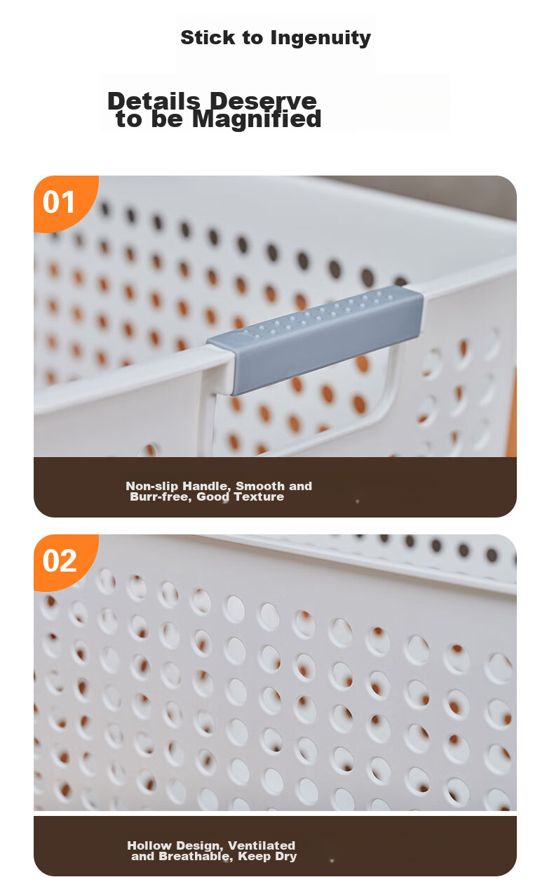 Youjialiangpin Hollow Storage Basket, Desktop Organizer Box, Cabinet Clutter Storage Basket, Bathroom Hollow Basket, Storage Container, Shallow Large Size 9