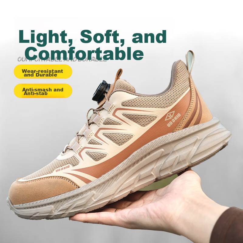Dinggu Safety Shoes for Men, Lightweight All-Season Anti-Smashing And Puncture-Resistant Steel Toe Work Boots with Smart Buckle JD8071D41