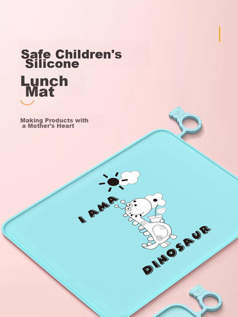 Jingxun Student Placemat, Children's Placemat, Elementary School Student Lunch Mat, Waterproof, Oil-Proof, Heat-Resistant Mat, Blue Long Neck Dragon Design, 1 Piece 1