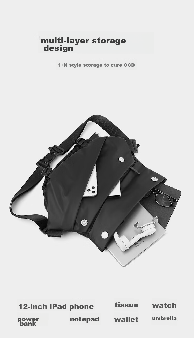 SEPTWOLVES Crossbody Bag, Men's Shoulder Bag, Backpack, Casual Lightweight Commuter Style, Birthday Gift for Boyfriend Or Husband 5