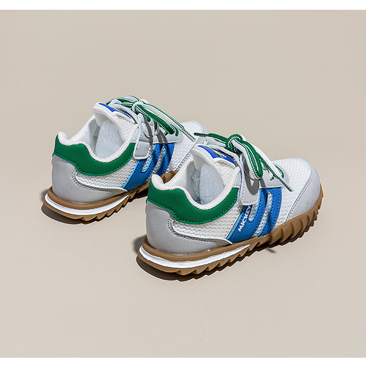 Disney Children's Sports Shoes for Boys And Girls, Summer Mesh Breathable Casual Shoes, Velcro Versatile Color-Block Kids' Sneakers, White And Blue, Size 35 13