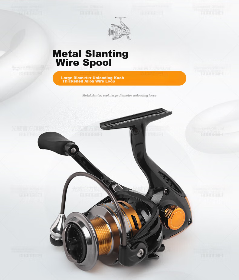 GW 4000 New Listening Spinning Reel Metal Line Cup Long-Casting Spinning Reel Straight Handle Lure Spinning Reel Lure Fishing Reel 2