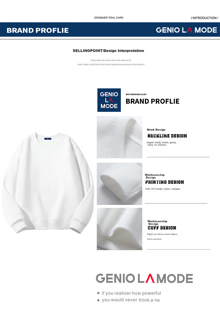 GENIOLAMODE Men's Cardigan Sweatshirt, Solid Color Simple Loose Casual Versatile Heavyweight Cardigan Jacket 3