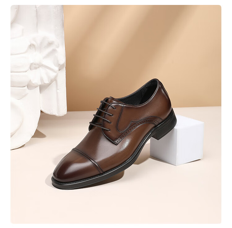 Goldlion Men's Formal Shoes, Stylish And Comfortable Leather Shoes with Durable Soles, G580510157AAB, Black, Size 39 9