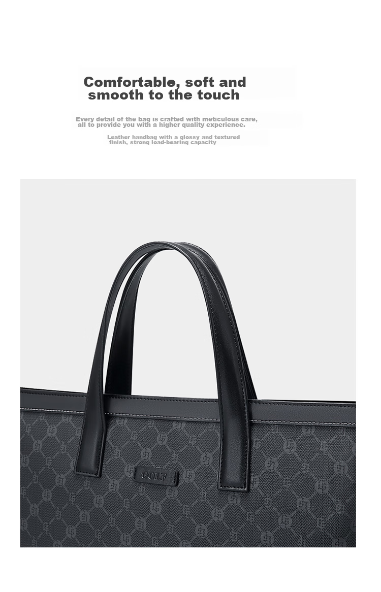 GOLF Business Briefcase for Men, Large Capacity Handbag, 15-Inch Laptop Bag, Horizontal Style Briefcase, Shoulder Crossbody Bag 11