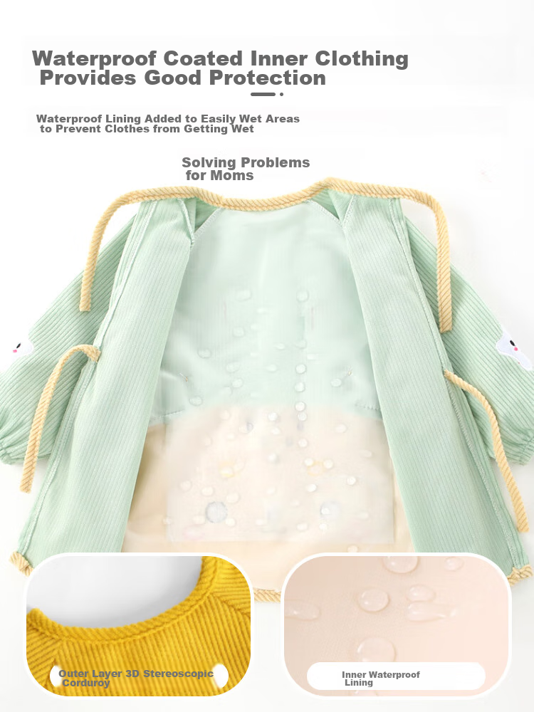 9I9 Baby Eating Smock, Outdoor Wear, Waterproof Long-Sleeve, Children's Kindergarten Painting Clothes, Rabbit A128 6