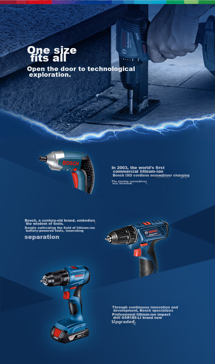 BOSCH Cordless Screwdriver Drill, Lithium Battery Handheld Drill, Screwdriver And Flat Drill, 18V GSR 185-LI, 2.0Ah Battery *1 3