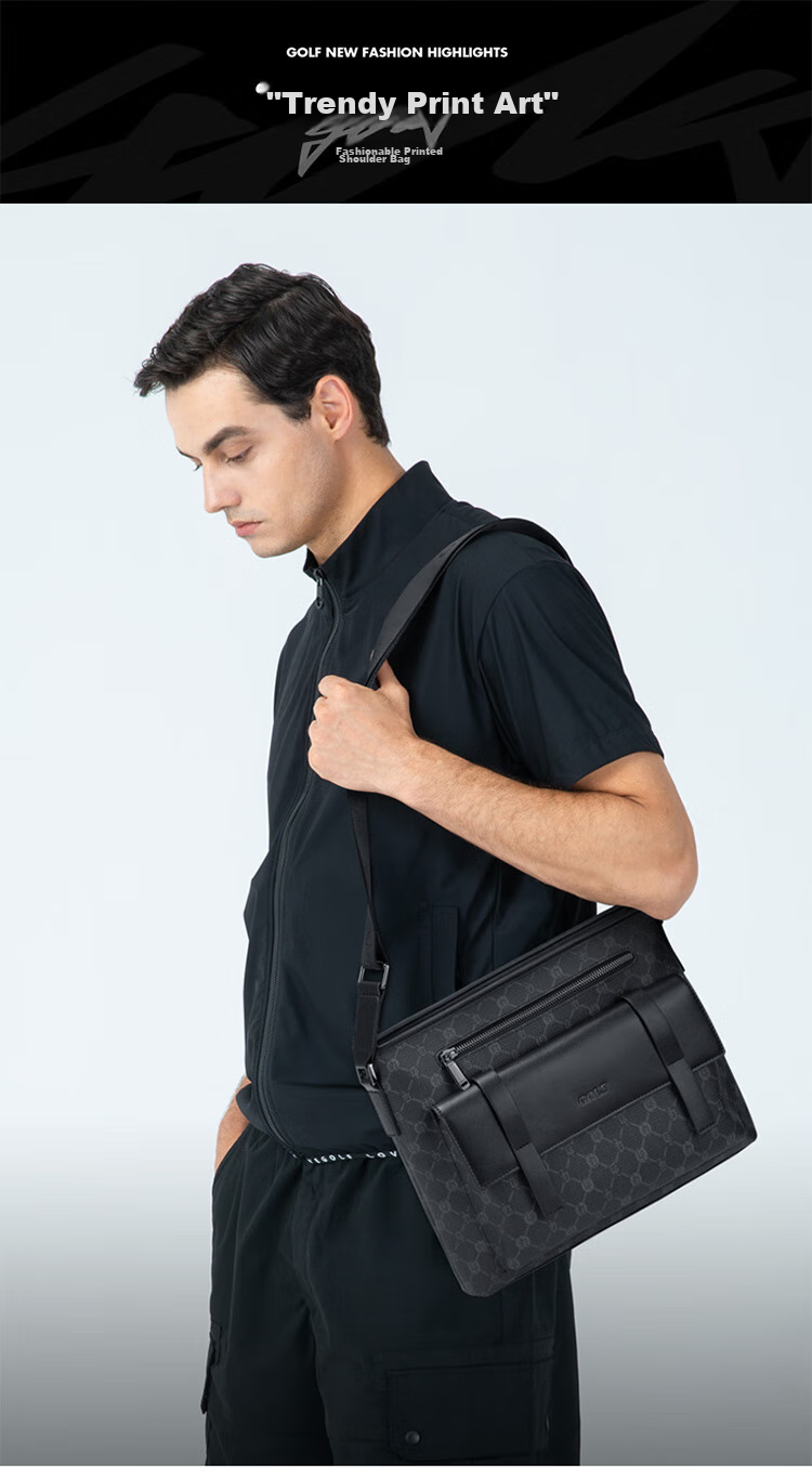 GOLF Shoulder Bag, Men's Crossbody Bag, Large Capacity IPad Pro Phone Bag, Water-Resistant Business Commuter Bag for Me 1