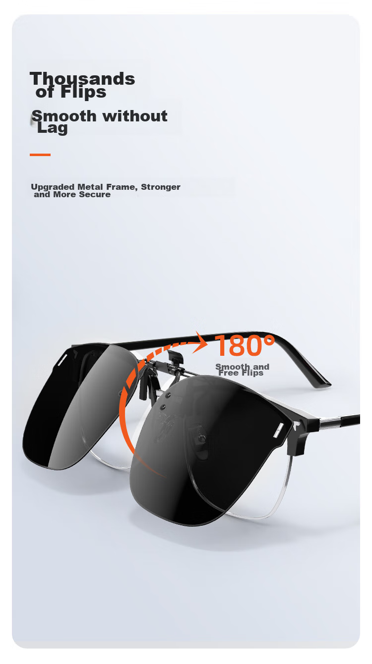 HLA Polarized Sunglasses Clip-On for Myopia, Unisex Driving Sunglasses Clip-On, Mercury 5