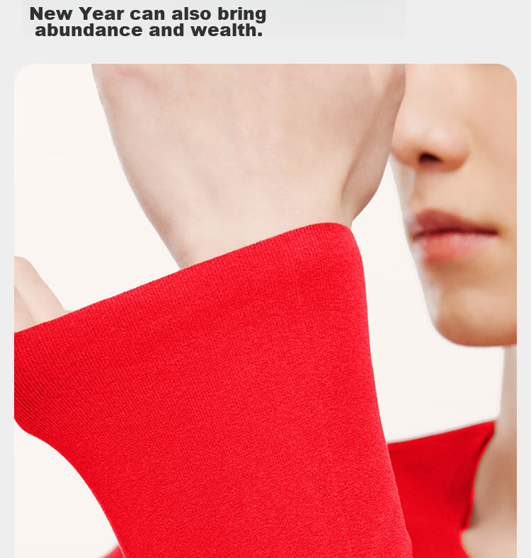 HLA [Hongyun] Thermal Underwear for Men, Zodiac Year of Horse Double-Sided Fleece 230g Qiji Red Autumn Top And Bottom Set 18