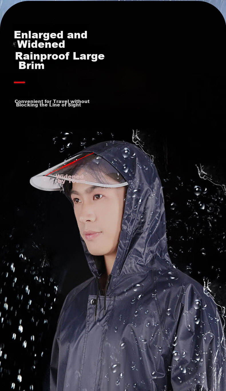 Leyoubaiyi Long Trench Coat One-Piece Raincoat, Army Green, Adult Men And Women Reflective Waterproof Flood Prevention Rain Poncho Constructio 6