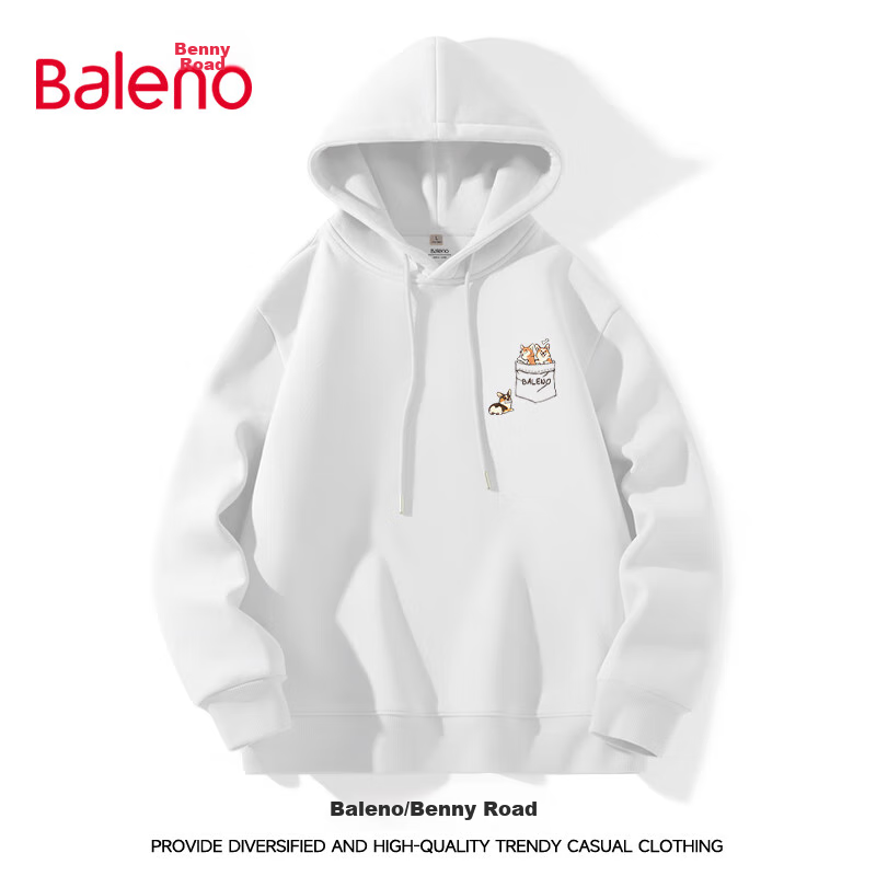 Baleno Hooded Sweatshirt for Men, Autumn Heavyweight Loose-Fitting Sports Hoodie, Versatile Dog Print Casual Jacket for Students And Teenagers 10