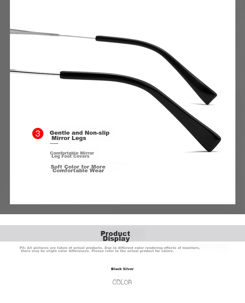 Cuntiandaofu Blue Light Blocking Glasses, Semi-Rimless Glasses, Ultra-Light Non-Prescription Protective Eyewear for Men And Women, High Definition Clear Lenses, Black And Silver Color 13