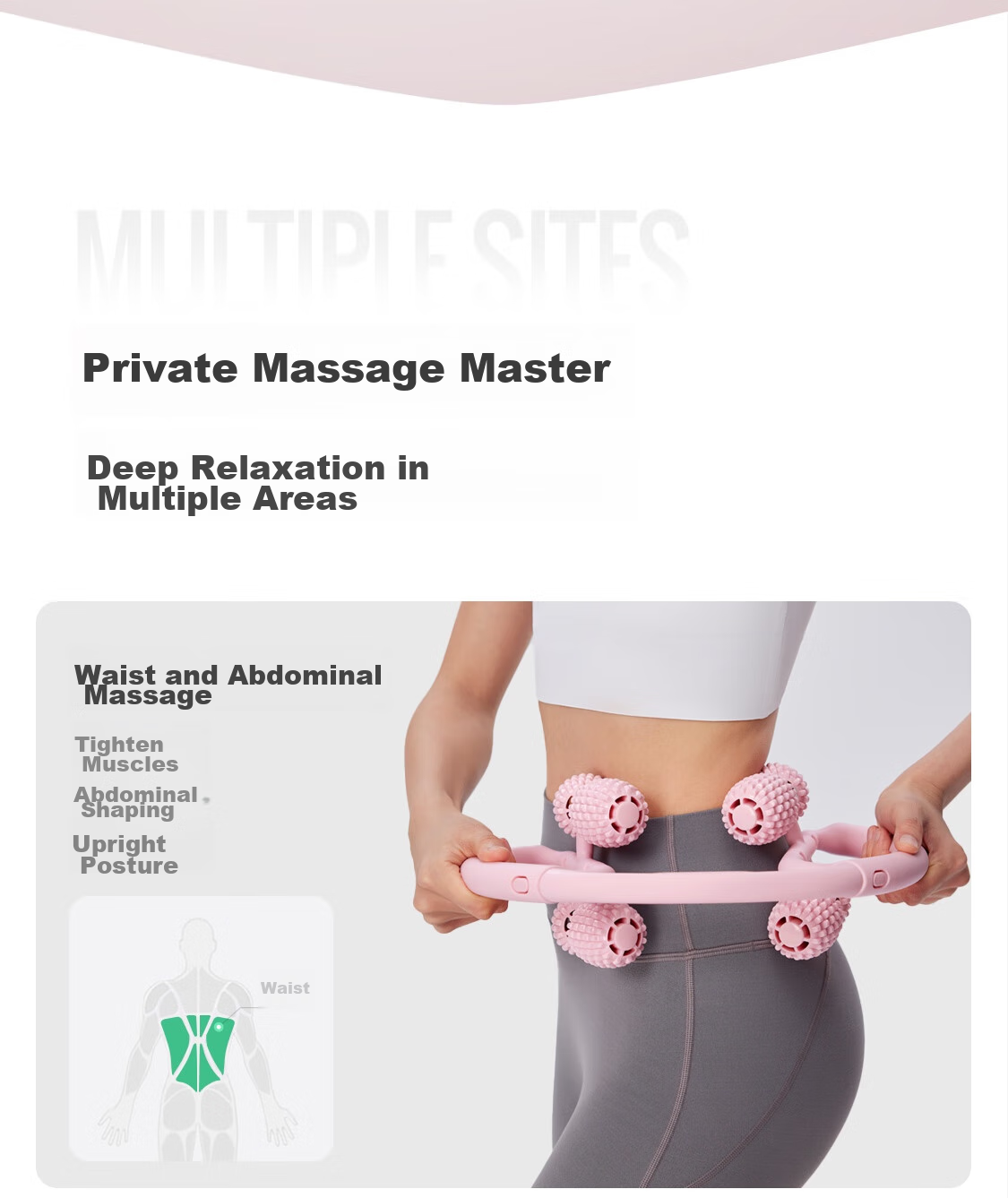 Keep 8 Detachable Circular Massage Roller for Thighs And Calf, Leg Slimming Device, Muscle Relaxation Foam Roller, Cherry Blossom Pink 15