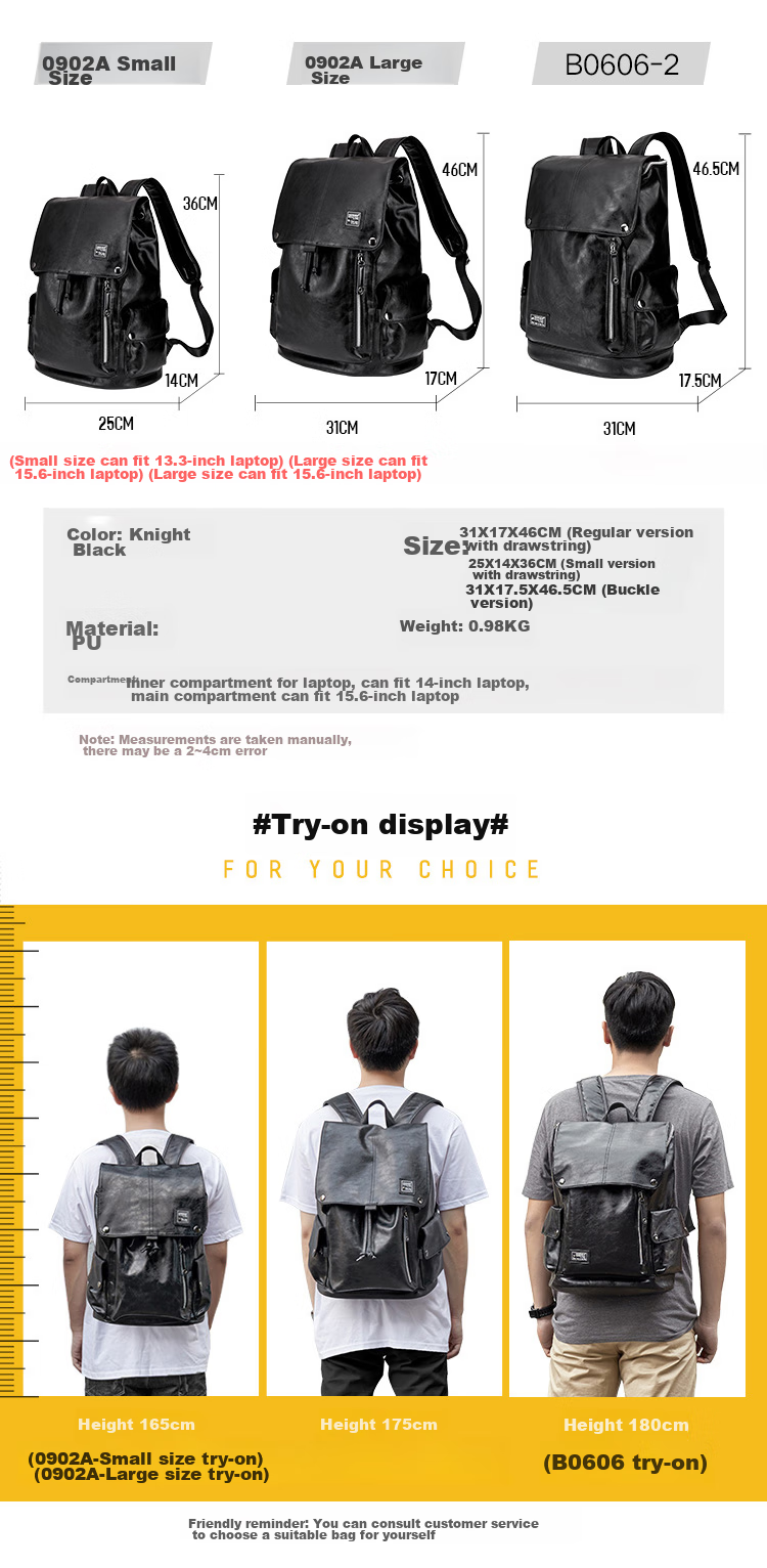 Herder Backpack for Men, Trendy Travel Casual Bag, 15.6-Inch Laptop Bag, Large Capacity Schoolbag for Middle And High School Students 2