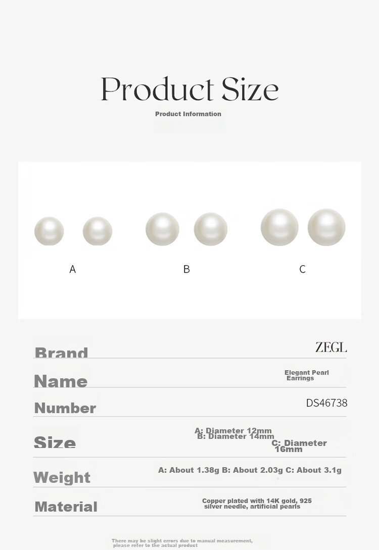 ZEGL Pearl Stud Earrings, Pure Silver Ear Jewelry for Women, 925 Sterling Silver Needle Earrings, Elegant And Luxurious, Perfect Birthday Gift for Girlfriends Or Best Friends 5
