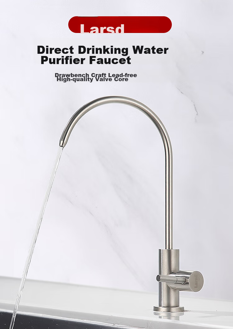 Larsd Direct Drinking Water Faucet, Kitchen Pure Water Purifier Tap, 4-Point Single Cold 304 Stainless Steel Faucet LD803 1