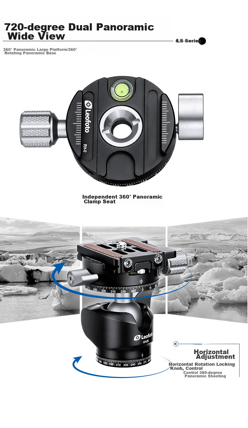Leofoto Tripod, Phone Stand, Canon Nikon Sony Camera Portable Carbon Fiber Photography And Videography Travel Landscape Tripod with Ball Head Kit LS-224C+LH 14