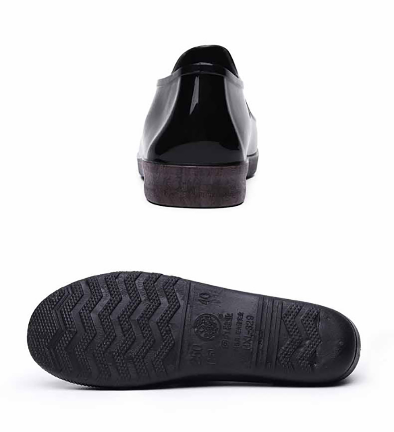 Huili Low-Top Rain Boots for Men And Women, Couples' Fashion Style Chef Rain Boots Water Shoes Waterproof Non-Slip Wear-Resistant Comfortable Overshoes HL329 Short Black Size 43 16