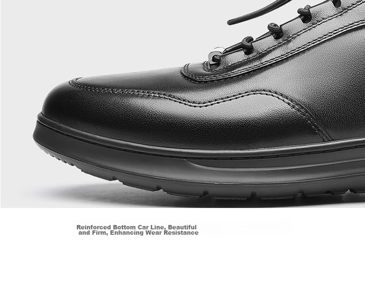 Goldlion Men's Shoes, Business Casual Shoes, Fashionable Comfortable Soft Elastic Band Leather Shoes G539410008AAA with Lining, Size 41 22