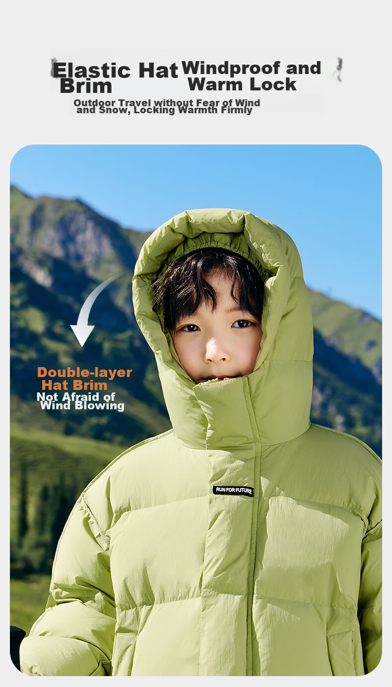 Zuoxi Boys' Red down Jacket, Winter 2025 New Style, Children's Triple-Protection Thickened Warm Coat, Trendy, Black, Size 130 8