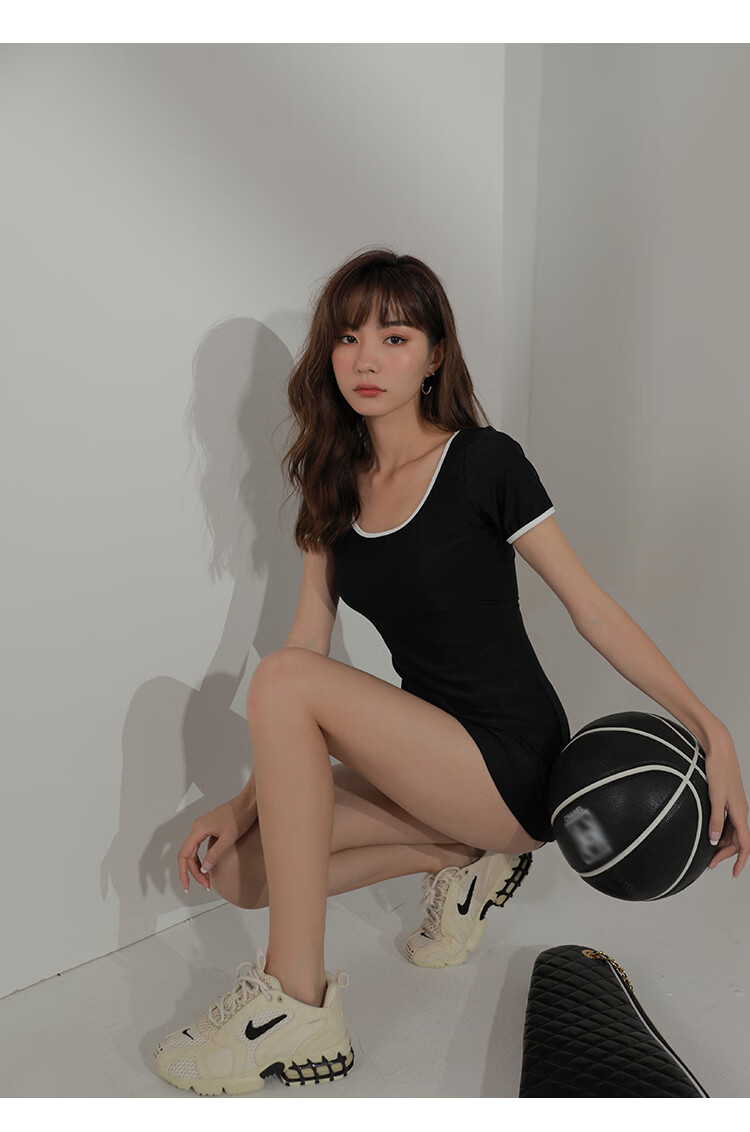 OMOM Conservative One-Piece Swimsuit for Women, Korean Style, Slimming, Tummy Control, Suitable for Hot Springs, Skirt-Like Design, Instagram Trendy Swimwear, Black, Size L 12
