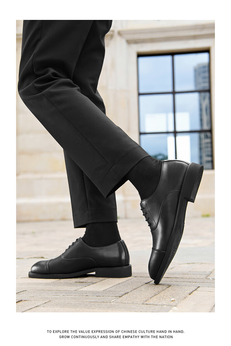 HLA Men's Business Formal Casual Comfortable Lightweight Lace-up Oxford Shoes HAAPXM2EAV106 Black Size 38 10