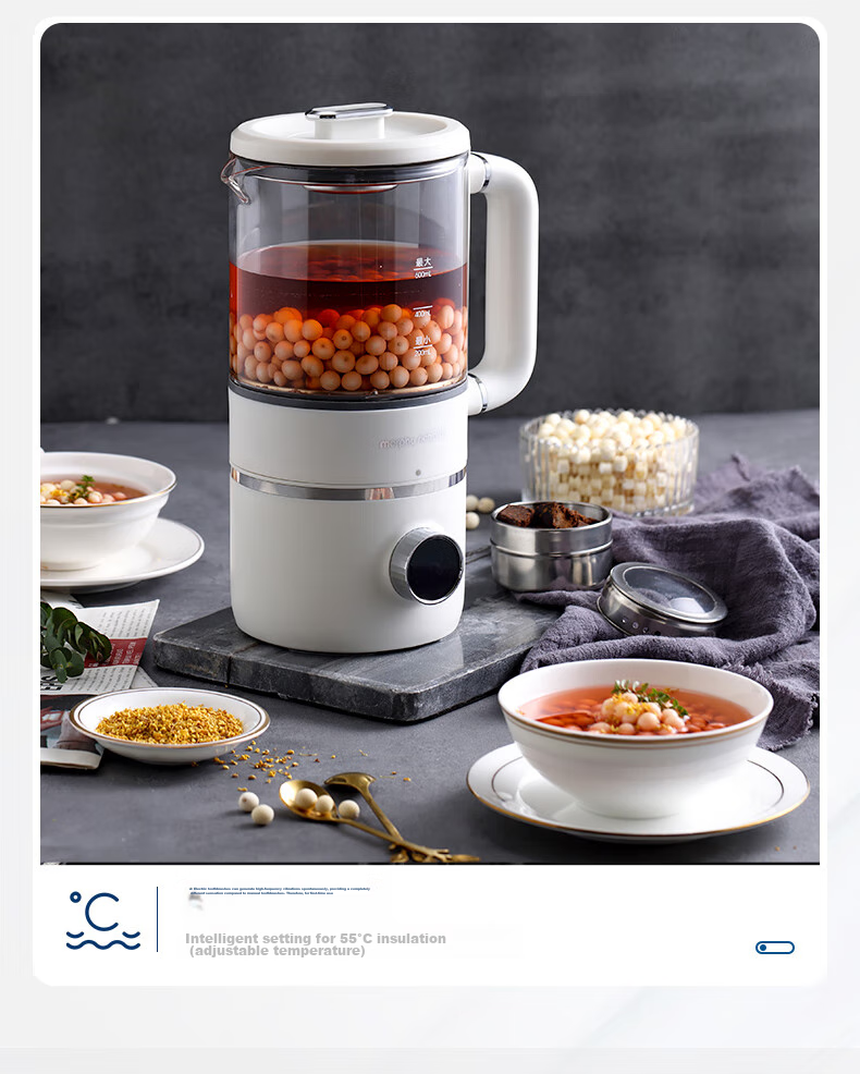 Morphyrichards High-Speed Blender Soy Milk Maker for Home Use, 1L Large Capacity, Quiet Operation, Multi-Grain, No Cooking Required, for 1-3 People, Smooth Texture, Filter-Free, Programmable, Baby Food Supplement, Multifunctional Food Processor MR8203 White 20