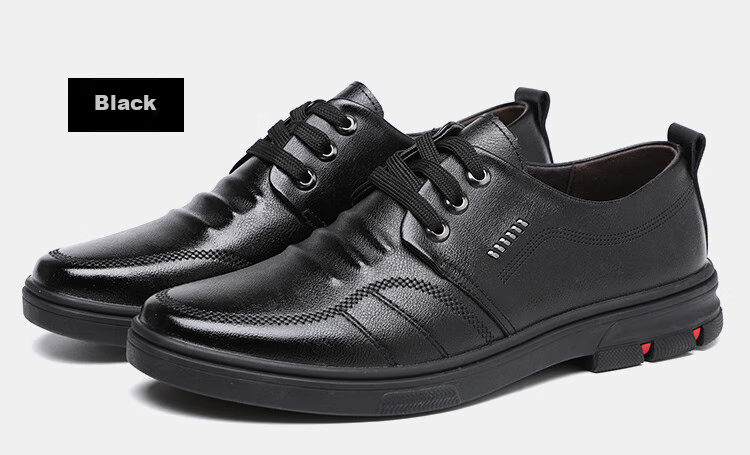 EGCHI Men's Leather Shoes, Business Casual Shoes, Top-Grain Cowhide Slip-On Driving Shoes, C8833, Black, Size 43 35