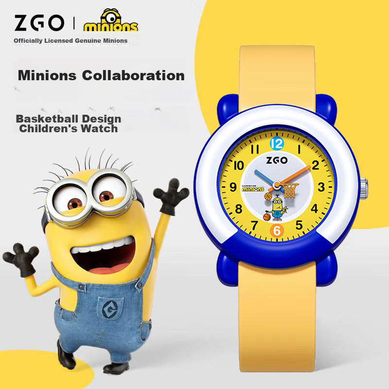Детские часы ZGO Minions для мальчиков 3-6 лет, игрушка для детского сада, электронные часы только с отображением времени, подарок на Новый год