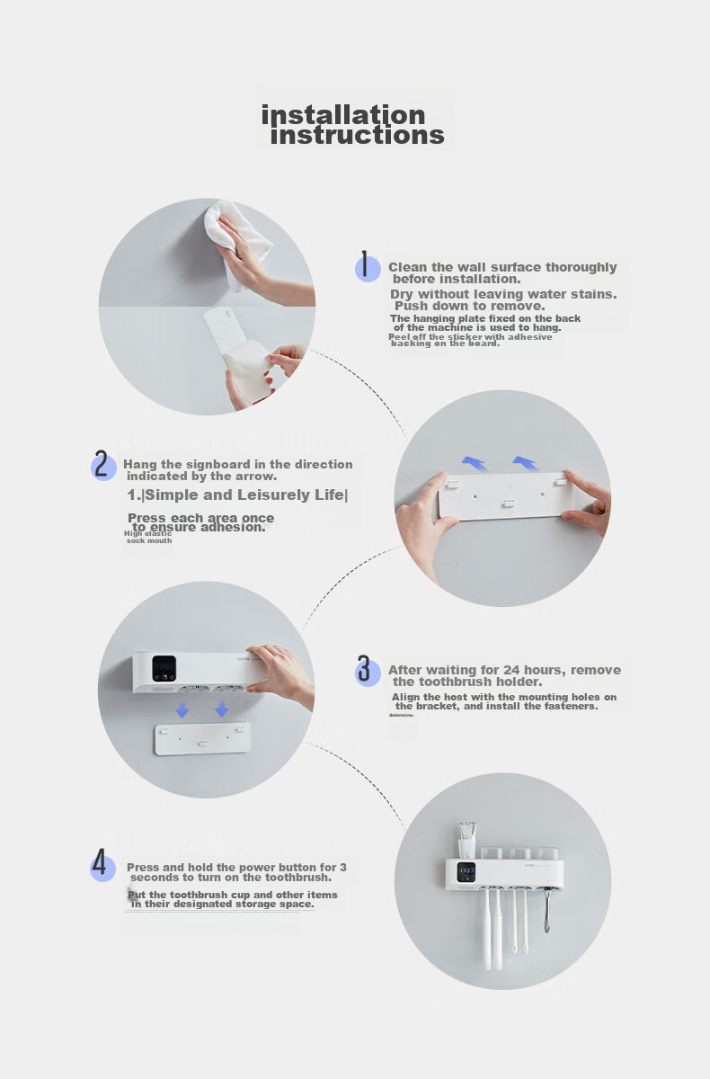 SUPOR Toothbrush Holder, Premium Sterilizer And Dryer, Smart UV Sterilizer, Wall-Mounted without Drilling, Mouthwash Cup S 17