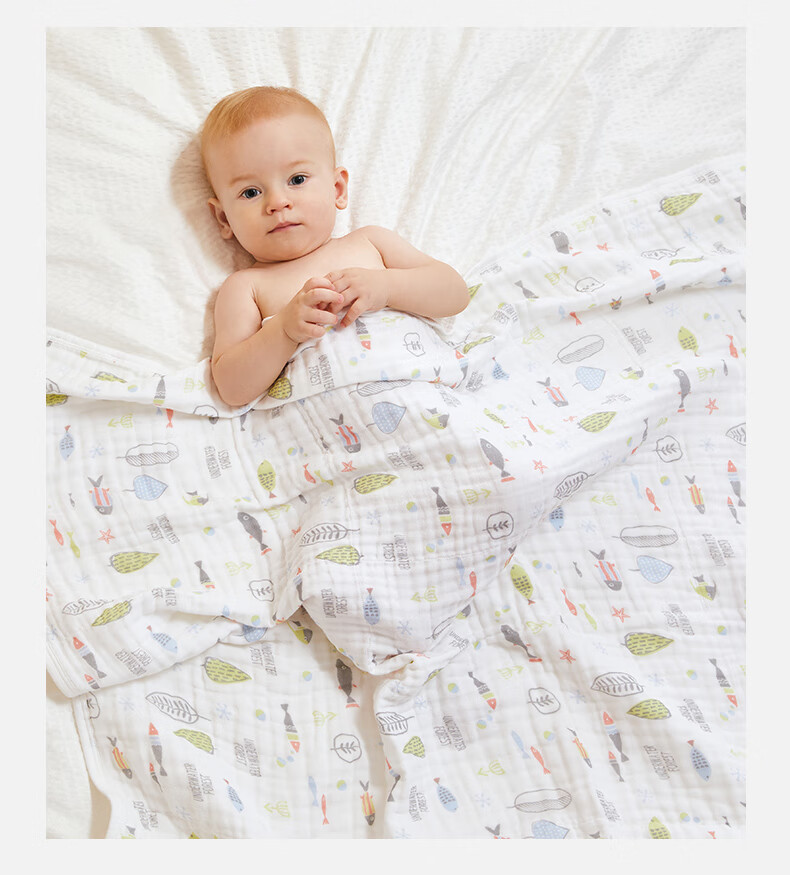 YEEHOO Bamboo Cotton Antibacterial Moisture-Absorbing Breathable Bath Towel for Newborns, Baby Boys And Girls, Towel for Grassland Fairy, 115*115CM 6