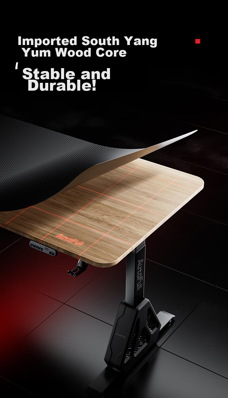 AOFENG A4Pro Gaming Desk Solid Wood Electric Height Adjustable Computer Desk Office Desk Black 1.8*0.8m 11