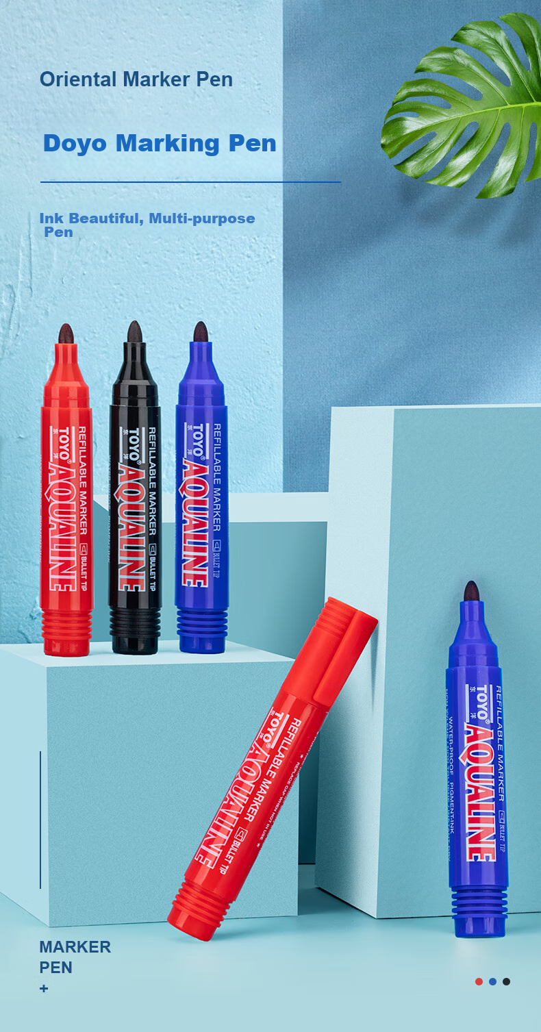 Dongyang MK138, Oil-Based Marker Pen, Tire Pen, Sign-In Pen, Multiple Colors Available, Refillable with 12 Pens/box/red 1
