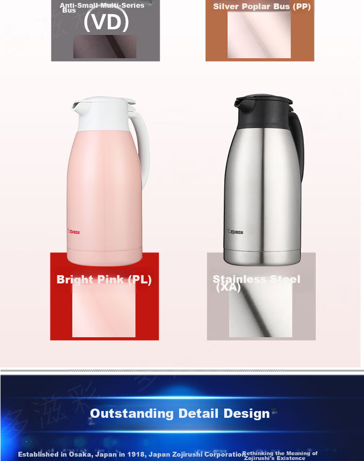 ZO JIRUSHI Insulated Thermos, 304 Stainless Steel Vacuum Hot Water Bottle, Large Capacity Coffee Pot for Home And Office Use, SH-HJ19C 3