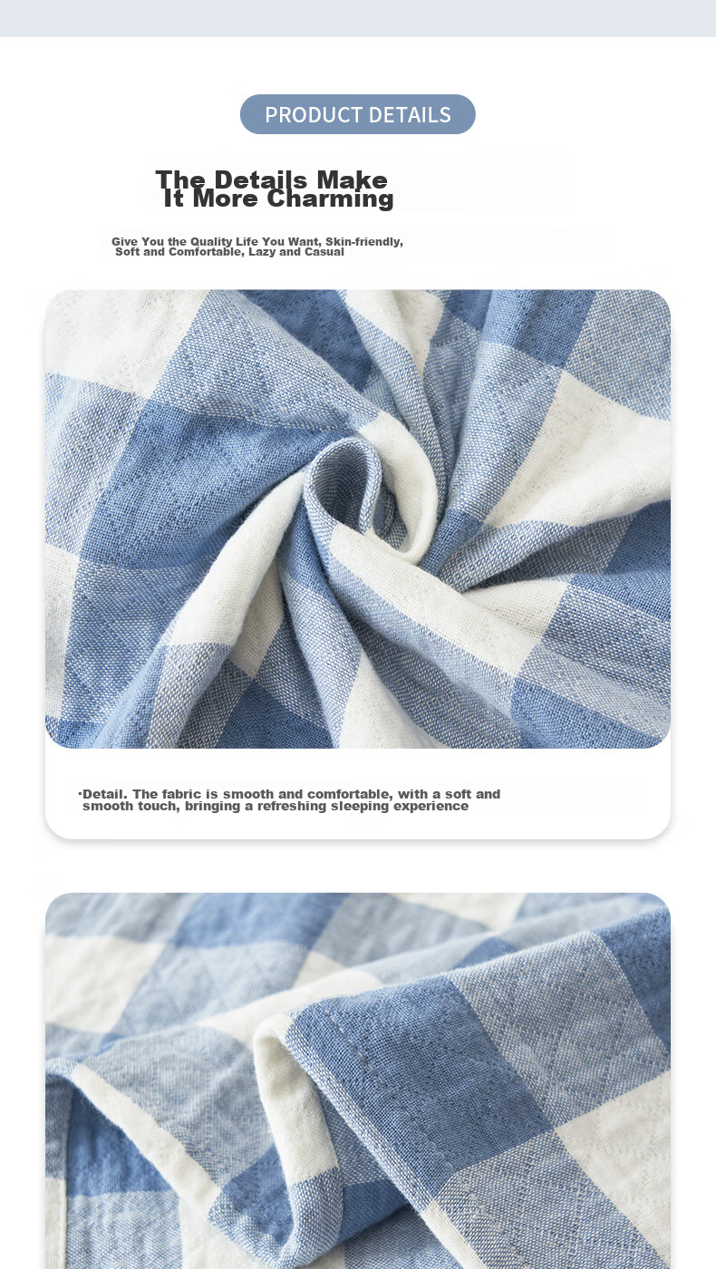Grace Towel Blanket Summer Pure Cotton Class A Antibacterial Quilt Single Nap Blanket Children's Towel Blanket Fleece Blanket 100*150cm 12