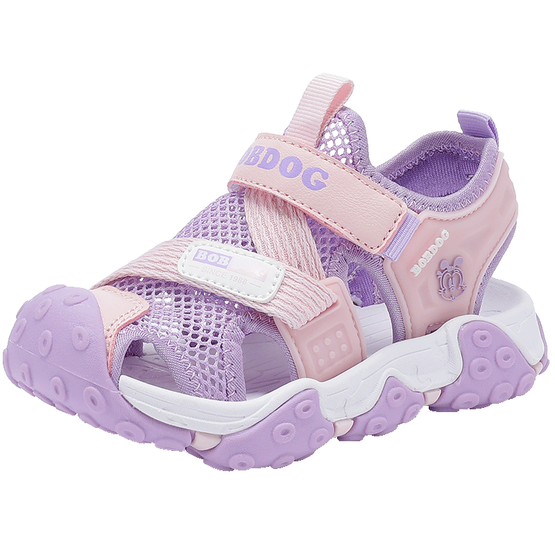 BOBDOG Girls' Closed-Toe Beach Sandals Summer Soft Sole Fashion Kids' Sandals 105532008 Light Pink/Pink Purple Size 29