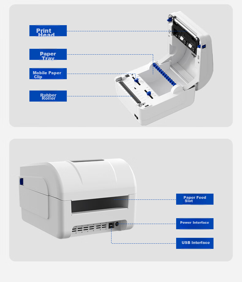 QIRUI QR-586B Express Delivery Printer Electronic Labeling Machine, 108mm Self-Adhesive Cross-Border Barcode Thermal Label Printer for Commercial Use 15