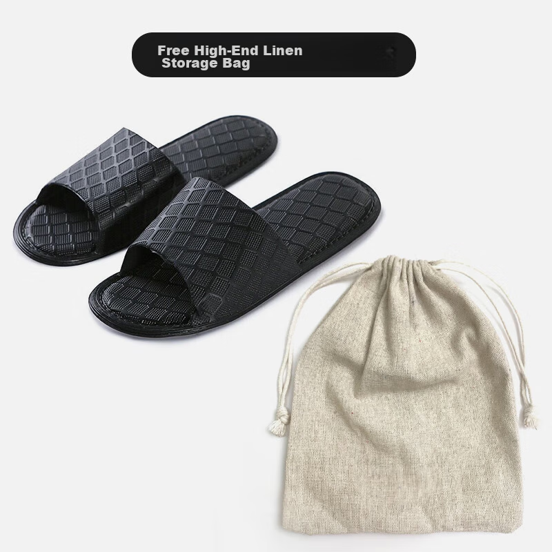 GUOLUOFEI Foldable Portable Ultra-Light Slippers for Travel And Business Trips, Hotel Summer Bathroom Slippers for Women And Men, Black Size 42-43