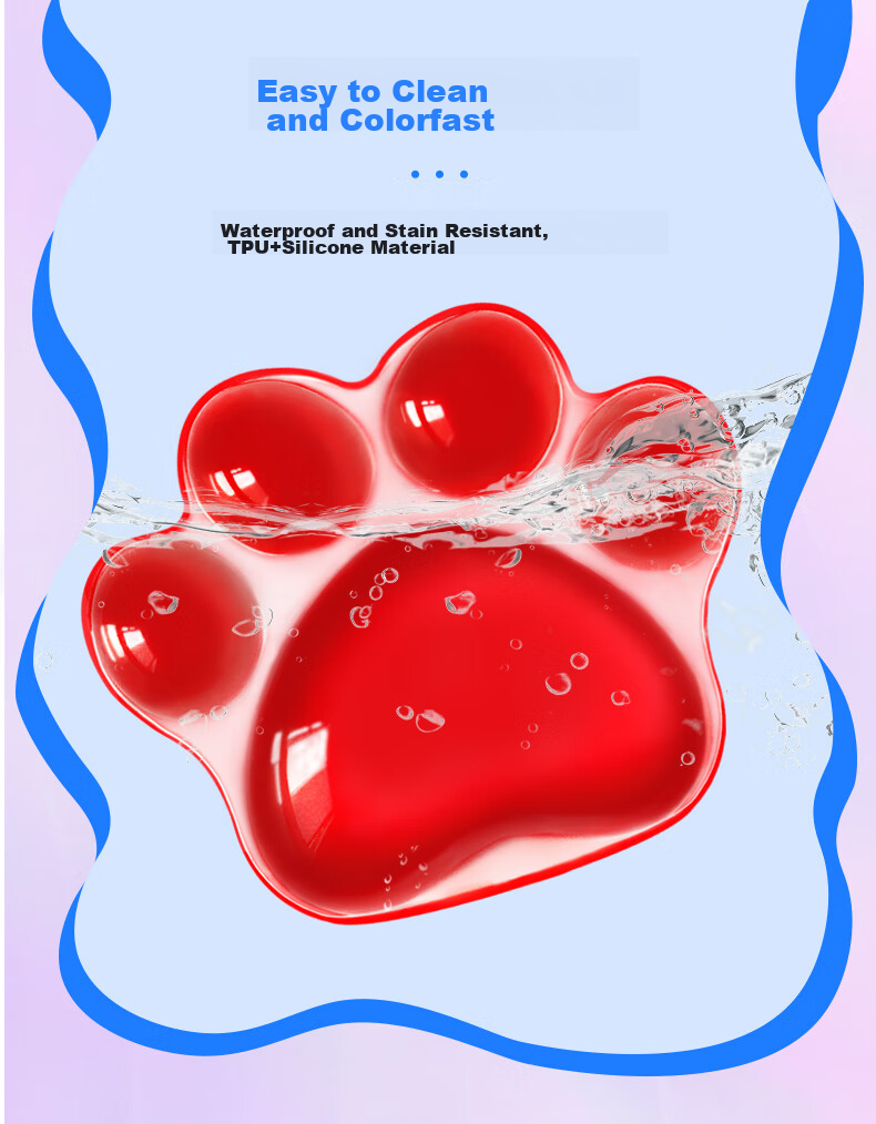 EXCO Crystal Jelly Cat Paw Wrist Guard, Silicone Wrist Pad, Small Size Wrist Rest, Office Mouse Hand Support, Cute Cartoon Palm Rest for Women, Soft And Washable, Cherry Blossom Pink 9907 7