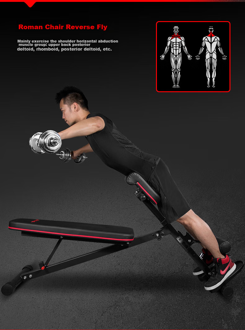 RIDO Roman Chair Adjustable Height Multi-Functional Dumbbell Bench for Home Gym Equipment TD35 12