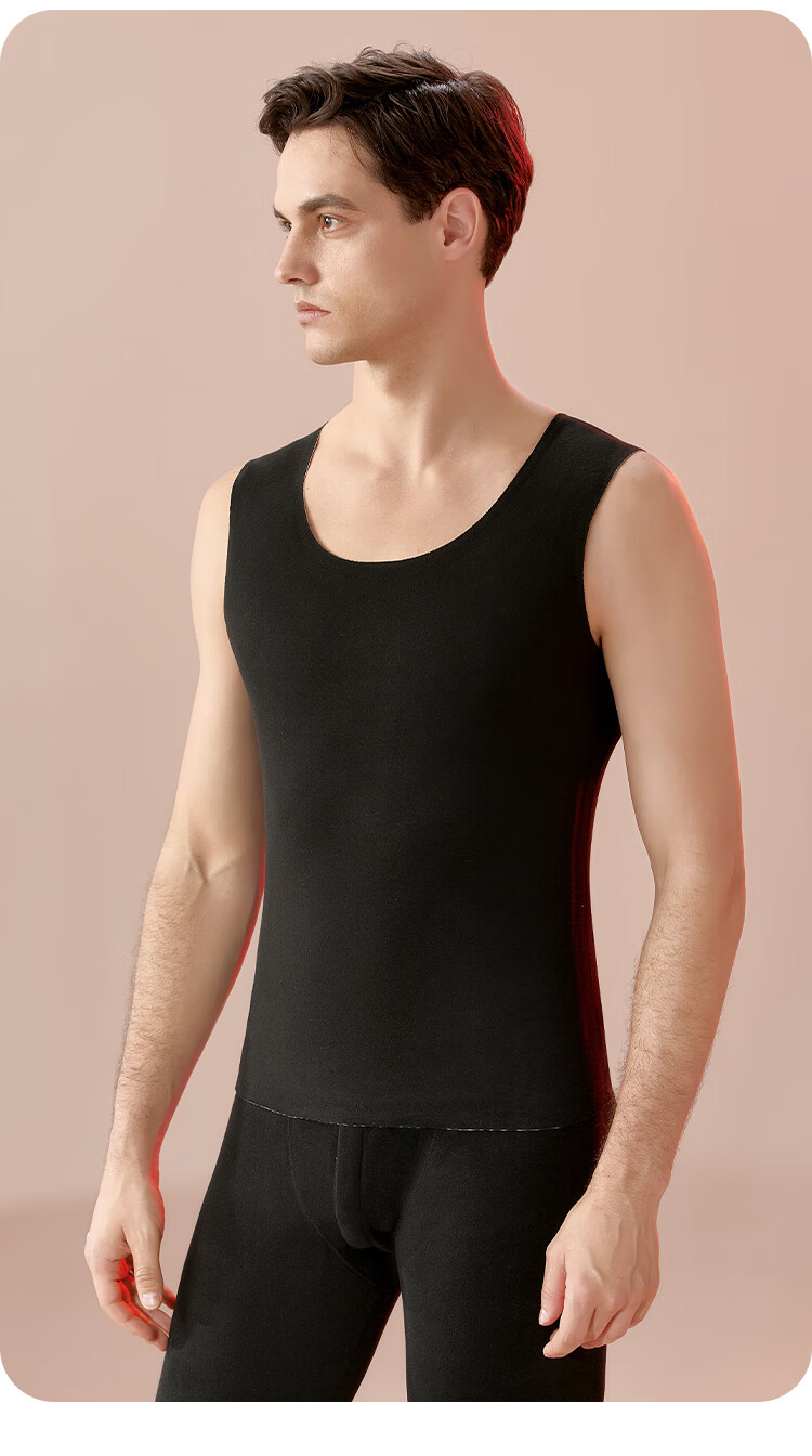 Hengyuanxiang 100% Wool Filled Men's Thermal Vest Thickened Warm Base Layer Sleeveless Jacket Waistcoat 22