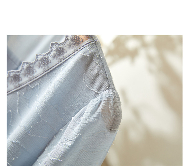 Dme [Long Time No See Series] Summer French Commuter V-Neck Jacquard Blouse, Three-Quarter Sleeve Lace Shirt, Women's Top 18